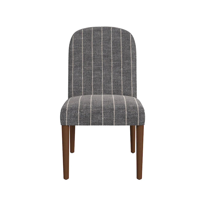 Chaise de salle à manger capitonnée à dossier arrondi, assise à ressorts sinueux, cadre en bois dur, 49,5 cm L x 91,4 cm H