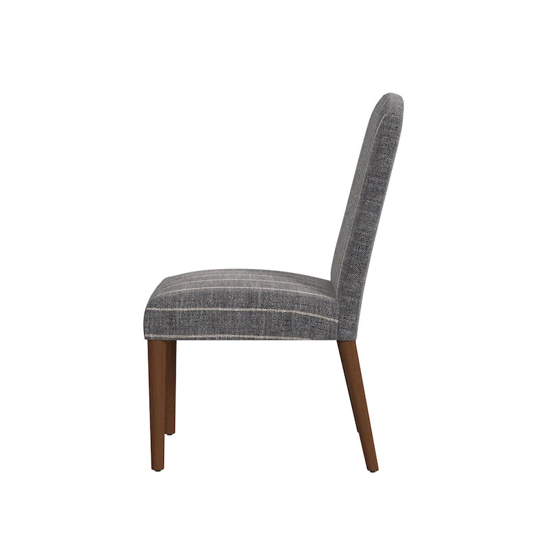 Chaise de salle à manger capitonnée à dossier arrondi, assise à ressorts sinueux, cadre en bois dur, 49,5 cm L x 91,4 cm H