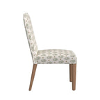 Chaise de salle à manger capitonnée à dossier arrondi, assise à ressorts sinueux, cadre en bois dur, 49,5 cm L x 91,4 cm H