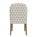 Chaise de salle à manger capitonnée à dossier arrondi, assise à ressorts sinueux, cadre en bois dur, 49,5 cm L x 91,4 cm H