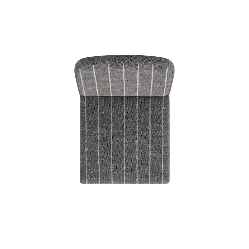 Chaise de salle à manger capitonnée à dossier arrondi, assise à ressorts sinueux, cadre en bois dur, 49,5 cm L x 91,4 cm H