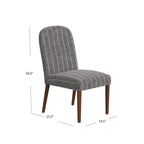 Chaise de salle à manger capitonnée à dossier arrondi, assise à ressorts sinueux, cadre en bois dur, 49,5 cm L x 91,4 cm H