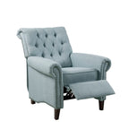 Fauteuil inclinable à pousser, 3 positions, mousse haute densité, dossier capitonné et garniture cloutée bronze, 136 kg