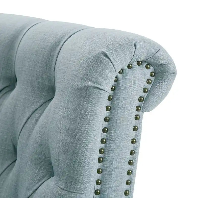 Fauteuil inclinable à pousser, 3 positions, mousse haute densité, dossier capitonné et garniture cloutée bronze, 136 kg