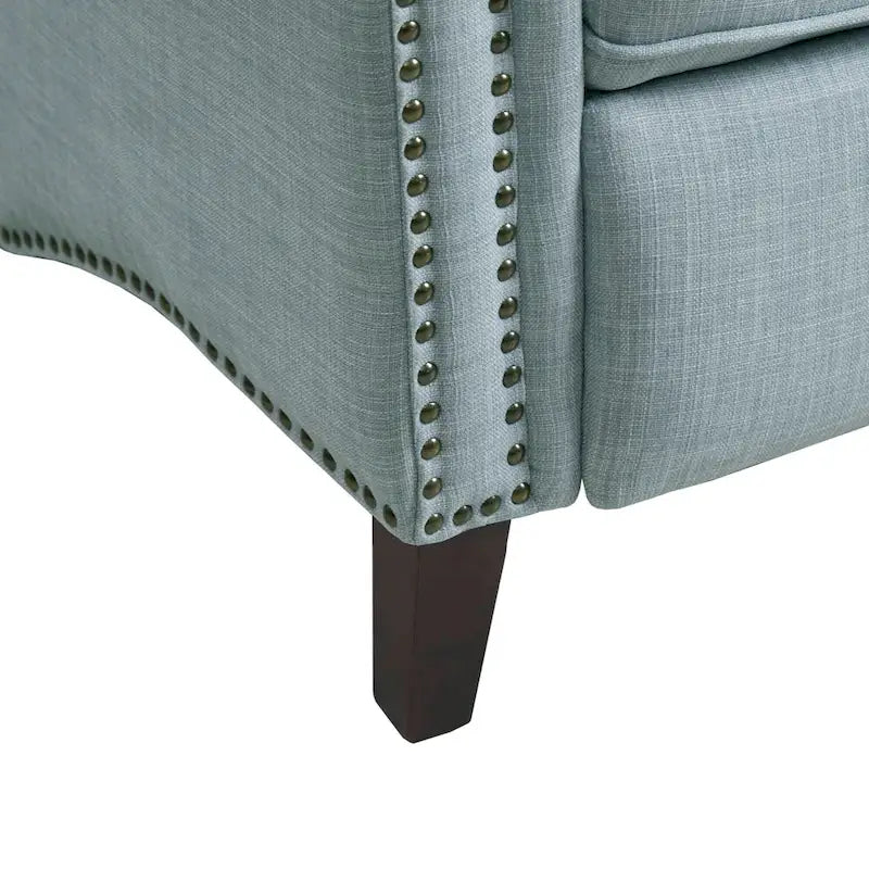 Fauteuil inclinable à pousser, 3 positions, mousse haute densité, dossier capitonné et garniture cloutée bronze, 136 kg