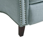 Fauteuil inclinable à pousser, 3 positions, mousse haute densité, dossier capitonné et garniture cloutée bronze, 136 kg