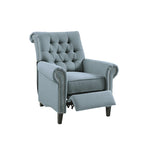 Fauteuil inclinable à pousser, 3 positions, mousse haute densité, dossier capitonné et garniture cloutée bronze, 136 kg