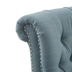 Fauteuil inclinable à pousser, 3 positions, mousse haute densité, dossier capitonné et garniture cloutée bronze, 136 kg