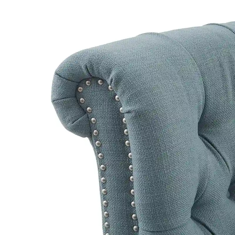 Fauteuil inclinable à pousser, 3 positions, mousse haute densité, dossier capitonné et garniture cloutée bronze, 136 kg