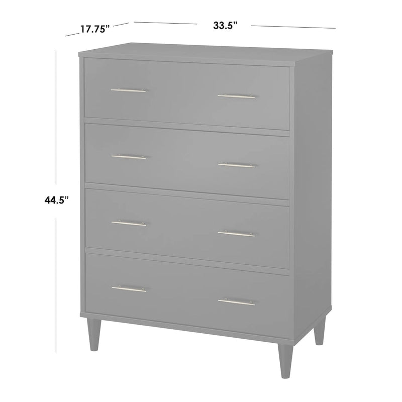 Commode quatre tiroirs, style médiéval-moderne