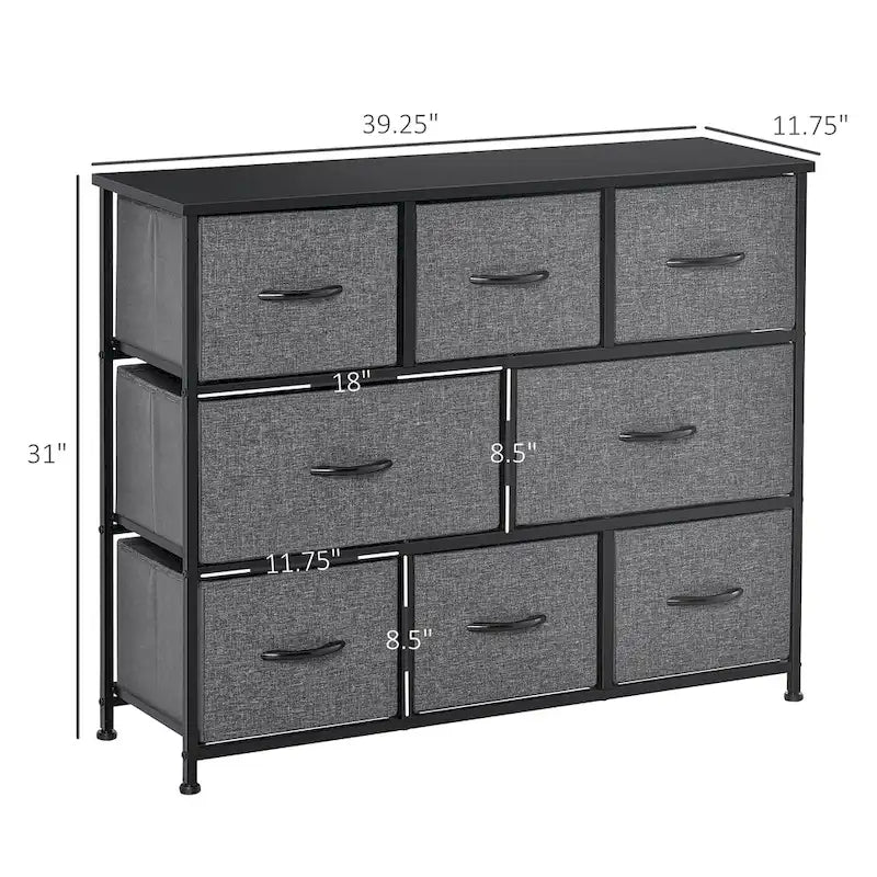 Commode à huit tiroirs, Commode en tissu à trois tiroirs