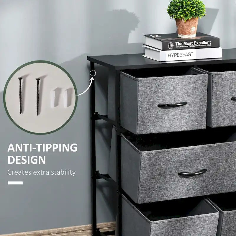 Commode à huit tiroirs, Commode en tissu à trois tiroirs
