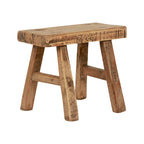 Mini tabouret vintage en bois recyclé 28 cm L x 13 cm l x 23 cm H, accent rustique fait main de ferme