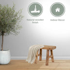 Mini tabouret vintage en bois recyclé 28 cm L x 13 cm l x 23 cm H, accent rustique fait main de ferme