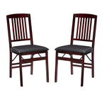 Deux chaises pliantes avec revêtement en similicuir