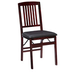 Deux chaises pliantes avec revêtement en similicuir