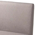 Ensemble banquette de coin salle à manger 2 pièces en L, polyester gris, pieds noyer, banc d'angle et sans accoudoirs