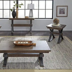 Sonoma Road Weathered Wood and Metal 3 Piece Cocktail Table Set