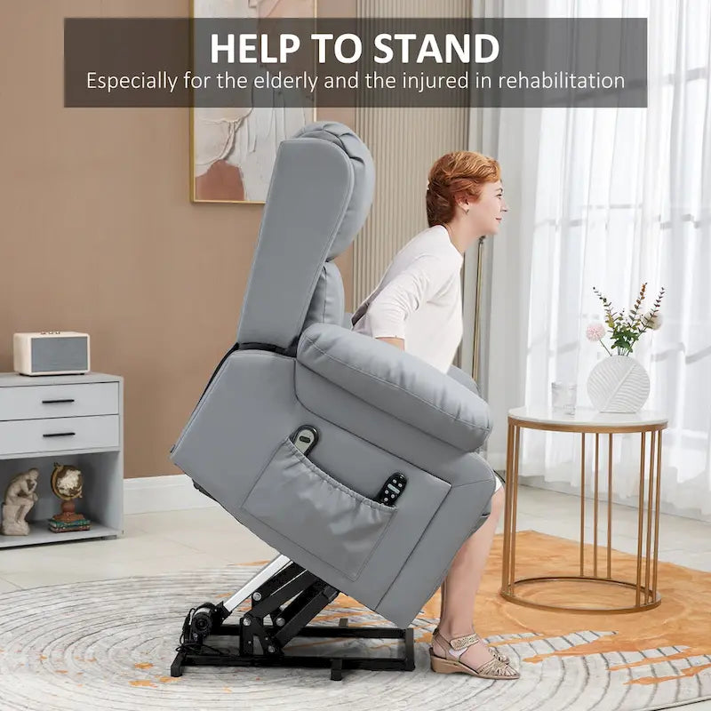 Fauteuil inclinable électrique réglable en hauteur en cuir PU