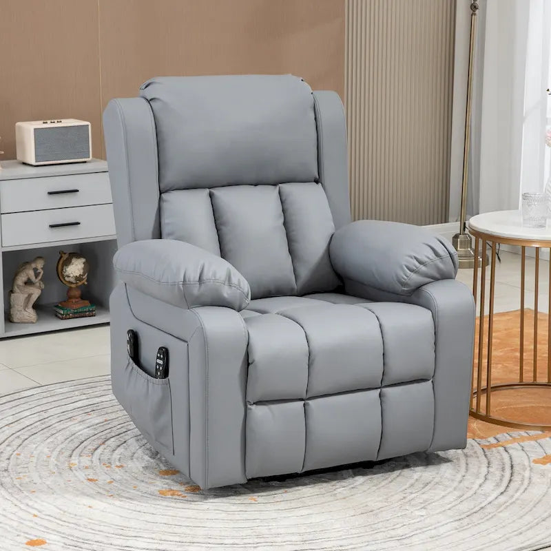 Fauteuil inclinable électrique réglable en hauteur en cuir PU