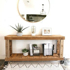Natural 60 Luxe Console on Wheels