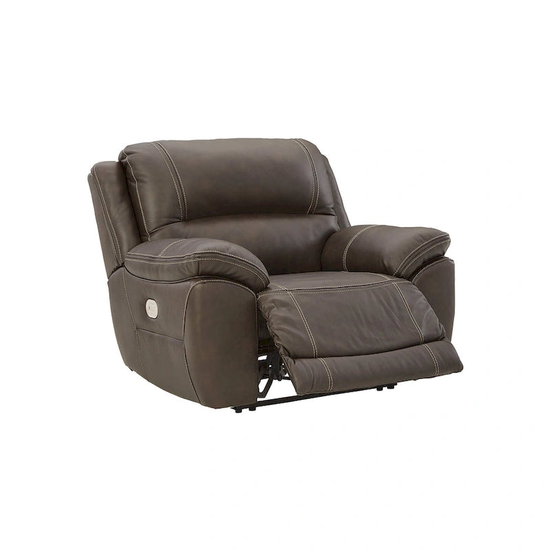 Fauteuil inclinable motorisé zéro-mur, commande à effleurement, port USB, appuie-tête réglable, similicuir chocolat