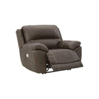 Fauteuil inclinable motorisé zéro-mur, commande à effleurement, port USB, appuie-tête réglable, similicuir chocolat