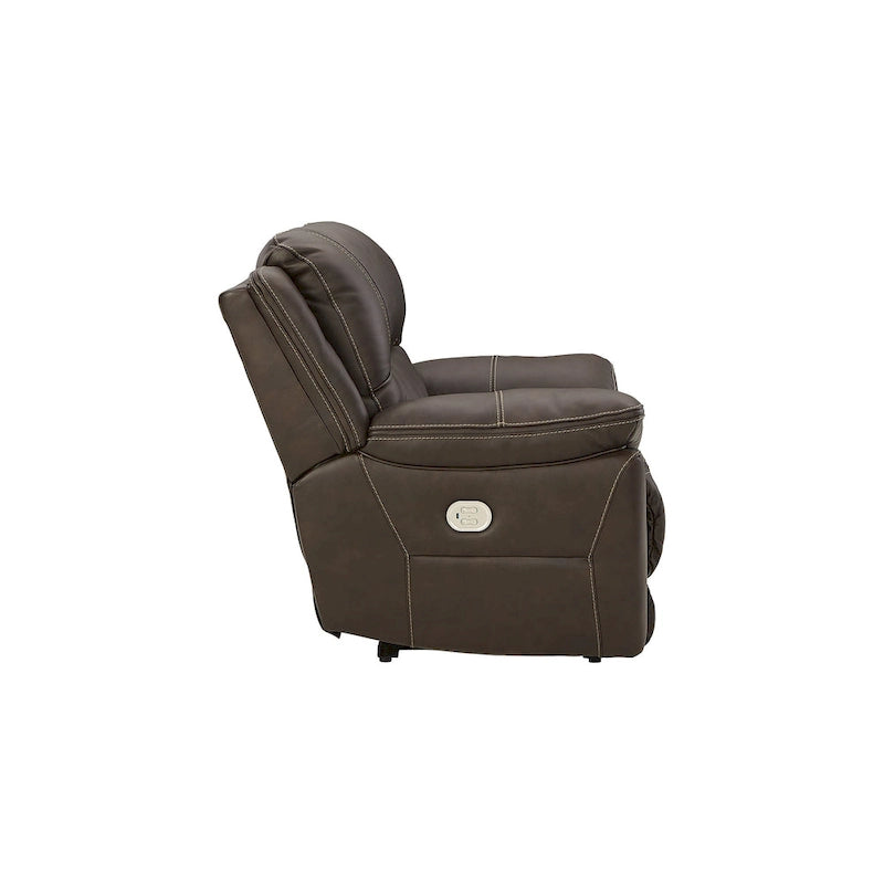 Fauteuil inclinable motorisé zéro-mur, commande à effleurement, port USB, appuie-tête réglable, similicuir chocolat