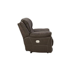Fauteuil inclinable motorisé zéro-mur, commande à effleurement, port USB, appuie-tête réglable, similicuir chocolat