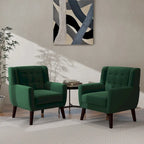 Fauteuil d'appoint moderne en velours, lot de 2