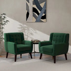 Fauteuil d'appoint moderne en velours, lot de 2
