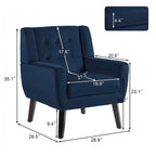 Fauteuil d'appoint moderne en velours, lot de 2