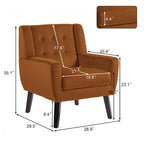 Fauteuil d'appoint moderne en velours, lot de 2