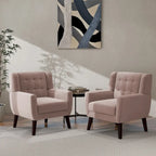 Fauteuil d'appoint moderne en velours, lot de 2