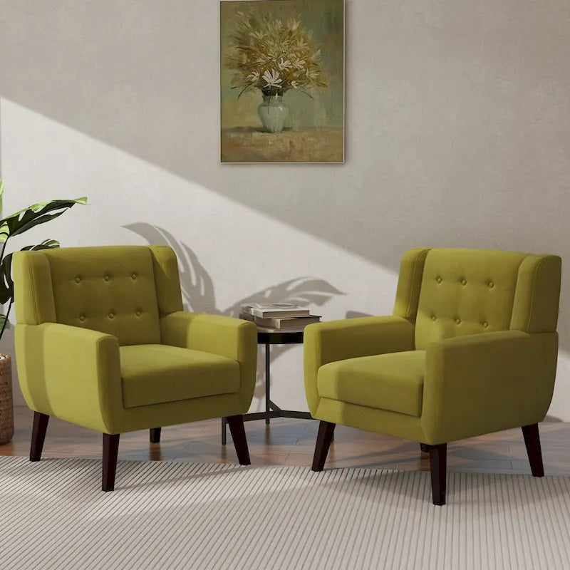 Fauteuil d'appoint moderne en velours, lot de 2