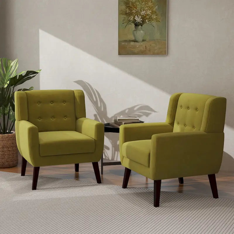 Fauteuil d'appoint moderne en velours, lot de 2