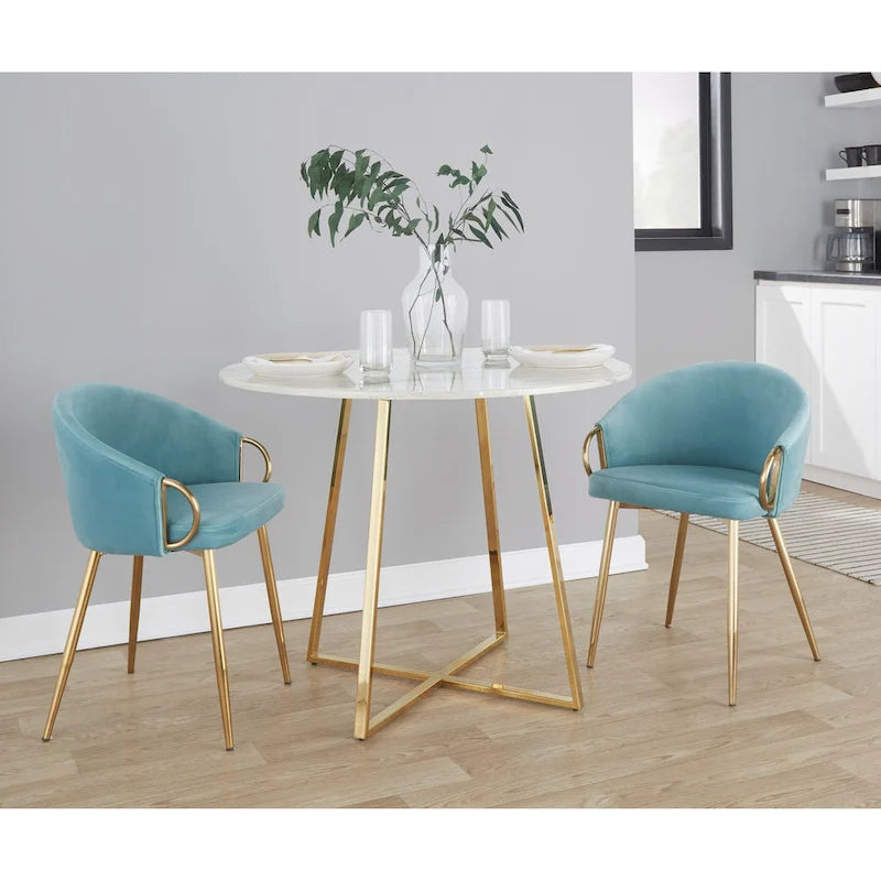 Silver Orchid Battista Chaise Rembourrée Glam Dorée - N/A
