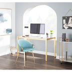Silver Orchid Battista Chaise Rembourrée Glam Dorée - N/A