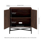 Meuble de rangement d'appoint 28" avec étagère réglable, gestion des câbles et portes en PVC, grain de bois MDF