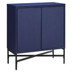 Meuble de rangement d'appoint 28" avec étagère réglable, gestion des câbles et portes en PVC, grain de bois MDF