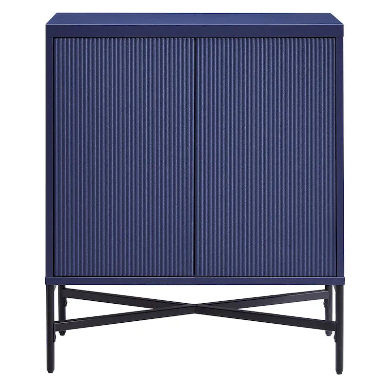 Meuble de rangement d'appoint 28" avec étagère réglable, gestion des câbles et portes en PVC, grain de bois MDF