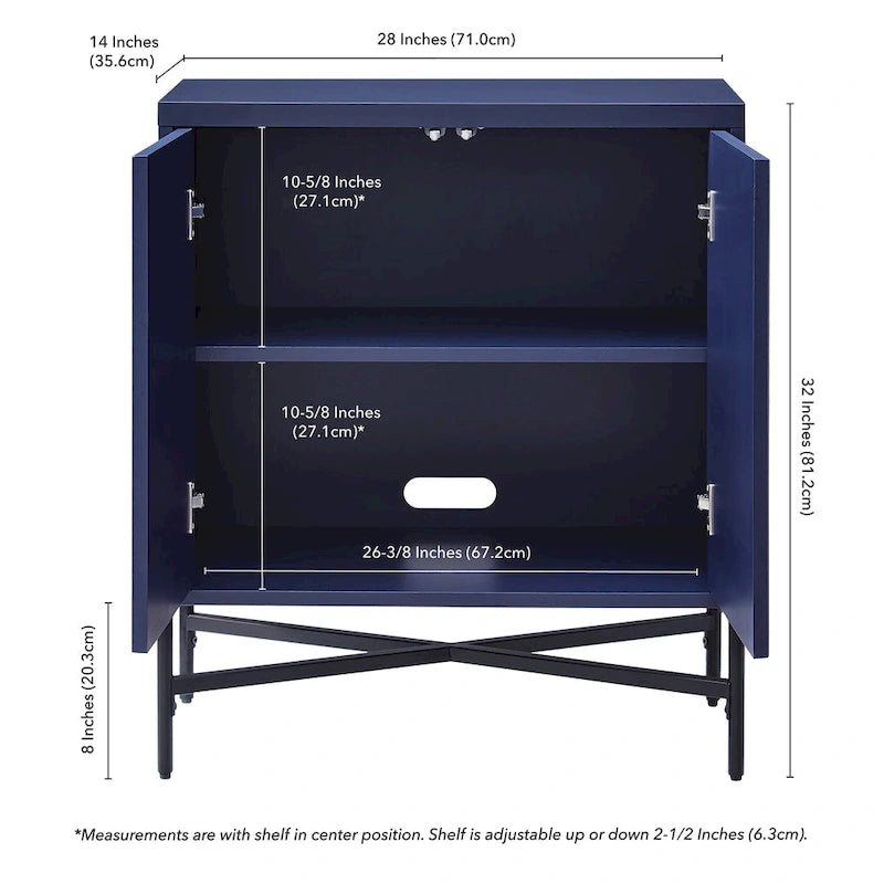 Meuble de rangement d'appoint 28" avec étagère réglable, gestion des câbles et portes en PVC, grain de bois MDF