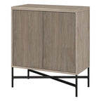 Meuble de rangement d'appoint 28" avec étagère réglable, gestion des câbles et portes en PVC, grain de bois MDF