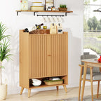 Buffet vaisselier 73 cm L x 110 cm H, 2 portes, 3 étagères réglables, MDF et pieds en métal