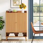 Buffet vaisselier 73 cm L x 110 cm H, 2 portes, 3 étagères réglables, MDF et pieds en métal