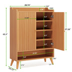 Buffet vaisselier 73 cm L x 110 cm H, 2 portes, 3 étagères réglables, MDF et pieds en métal