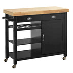 Desserte de cuisine Martha Rolling Rubberwood par Simple Living
