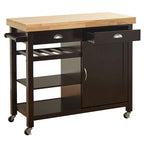 Desserte de cuisine Martha Rolling Rubberwood par Simple Living
