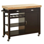 Desserte de cuisine Martha Rolling Rubberwood par Simple Living