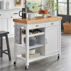 Desserte de cuisine Martha Rolling Rubberwood par Simple Living